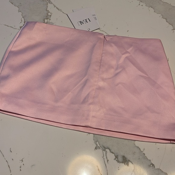 LEAU VOLARE SATIN MICRO MINI SKIRT BABY PINK medium K - Picture 9 of 9